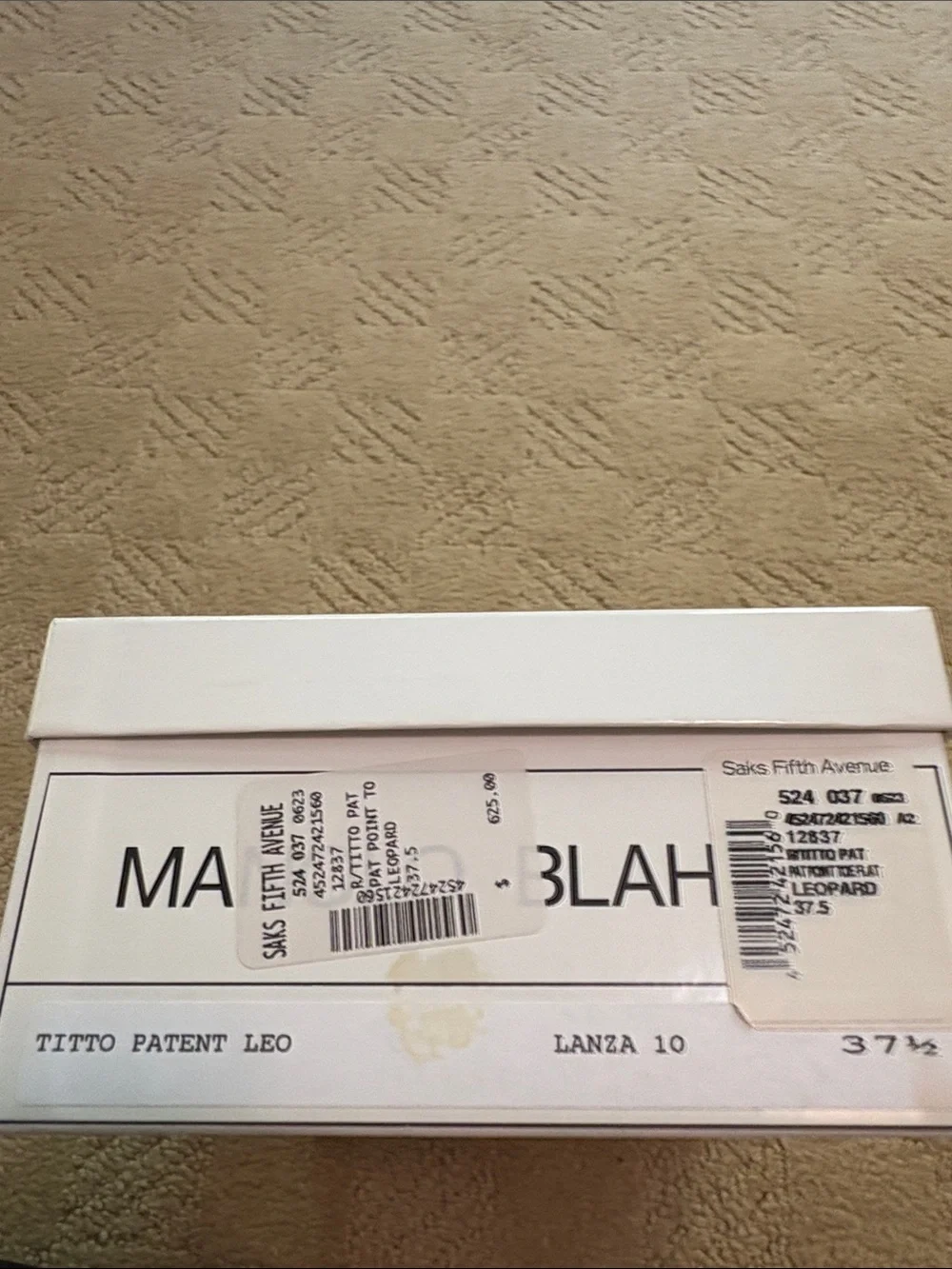 Manolo Blahnik Patent Leopard Flat Euro size 37.5 - Picture 7 of 7